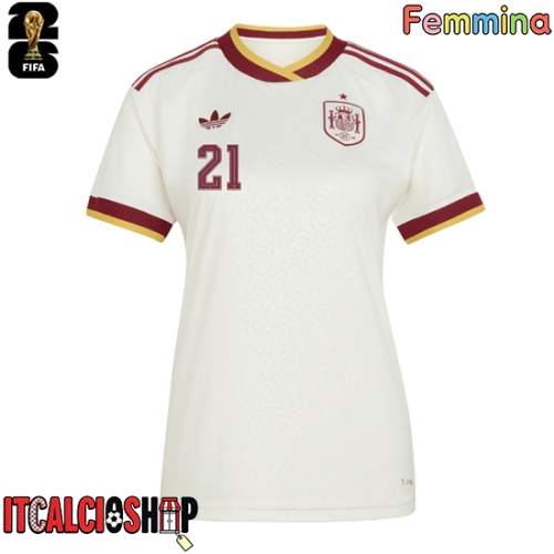 Spagna Mikel Oyarzabal #21 Seconda Maglia Femmina Mondiali 2026 Manica Corta